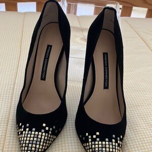 French Connection Black and Gold Stiletto Heels